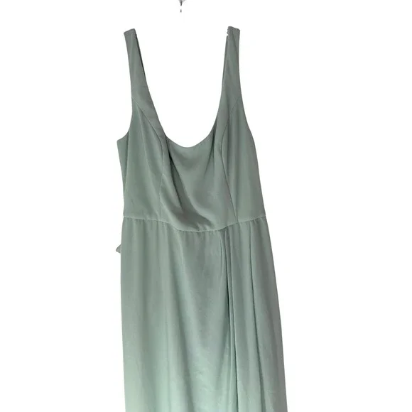 Celebrate DB Studio Dusty Sage As Is Chiffon Tank Scoop Neck Dress Size 12 - Picture 4 of 14